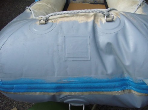 Inflatable boat paint restoration