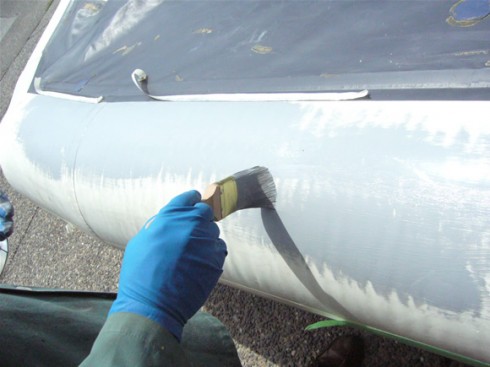 Inflatable boat paint restoration