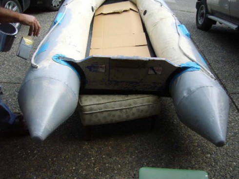 Inflatable boat paint restoration